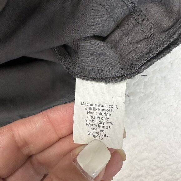 J. Crew Women's Carly Tiered Ruffle Button Short Sleeve Shift Dress Size 0 Gray - Picture 8 of 8